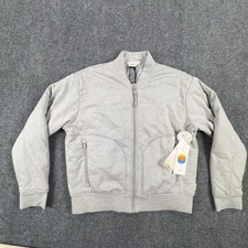 Chaqueta de bombardero Halo Basin para mujer XS gris cremallera completa bombardero bolsillos elásticos atlética