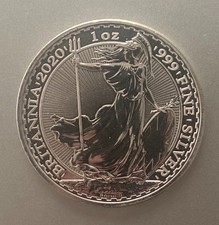 1 oz Silver 2020 Britannia 999 Fine Coin, Royal Mint Bullion  | CGT Exempt
