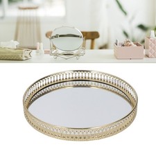 Mirror Tray American Style Iron Round Large Decorative Geometric Shape Side M UK