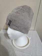 CASCADE MOUNTAIN TECH KNIT CAP Beige Merino Wool Winter Ski Hat Beanie