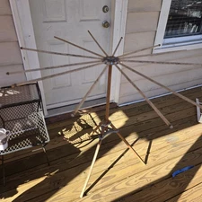 Antique Wooden Folding Clothes Dryer Rack Artimore Co Milwaukee WI wood aluminum