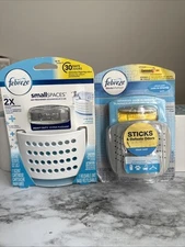 Febreze Stick & Refresh Clean Zest Air Freshener & Small Spaces Crisp Linen