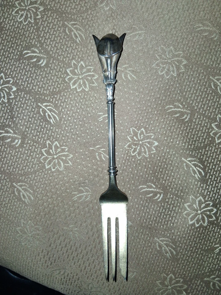 Эстетическая вилка CALLA LILY от WHITING из чистого серебра GW tine 7,5 дюйма - Изображение 3 из 4