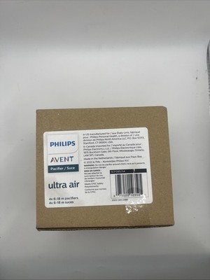 Philips Avent Ultra Baby Air Pacifier Orthodontic 6-18 Months BPA FREE, 4 PACK