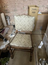 Vintage British Antique 1950’s Oak Beautility Dining Chairs In Good Condition x4