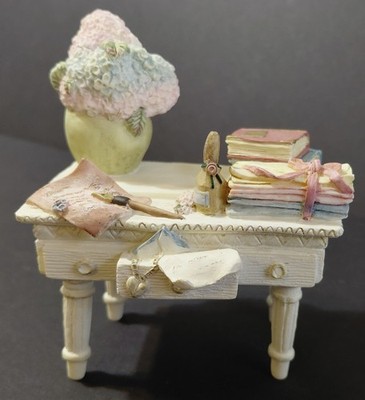 Vintage Figi 1998 Shabby Chic Writing Desk Business Card Holder
