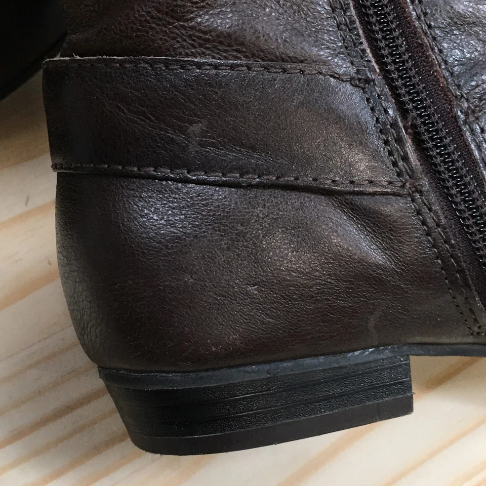 Botas Aldo para mujer 6,5 altas holgadas de equitación marrón cremallera lateral informales cómodas media pantorrilla Foto 3 de 4