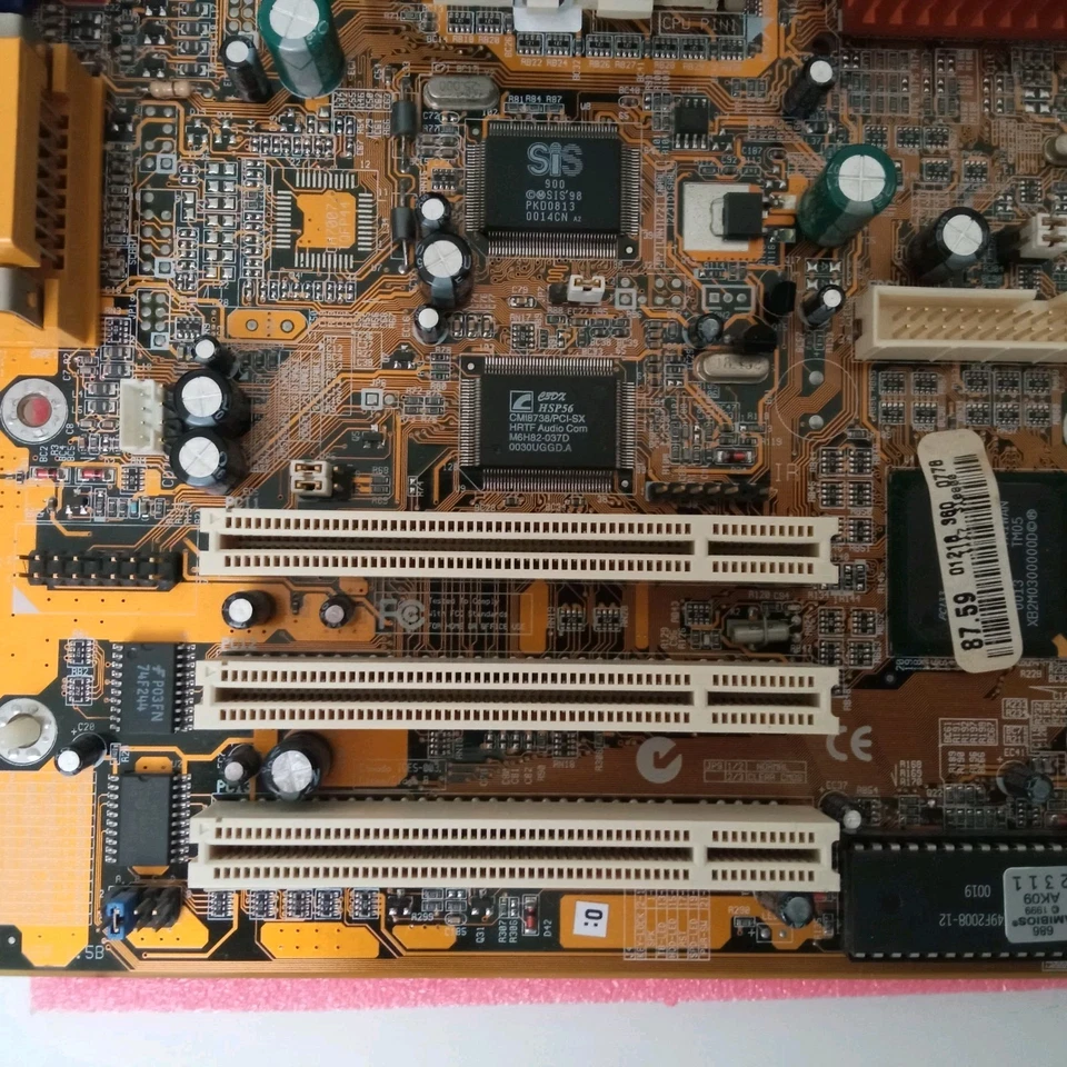 Retrocomputer Scheda Madre PCNet HT2001 0016 + CPU AMD Celeron 566 MHz + RAM 128 - Immagine 3 di 4