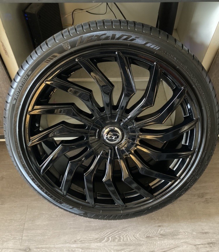 LOCAL PICKUP !! VCT Chopper Gloss Black 22x9J Rims & Tires Ready for ...