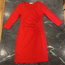 Calvin Klein Sheath Dress Fitted Red Office Size 6