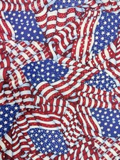 Cranston Waving American Flag Cotton Fabric Quilting 4th of July 44 x 2.5 Yards