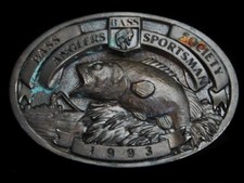 MB05129 VINTAGE 1993  BASS ANGLERS SPORTSMAN SOCIETY  BELT BUCKLE