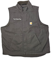 Carhartt Mens XL Loose Fit Duck Sherpa Lined Mock Neck Vest Gray OV4277-M