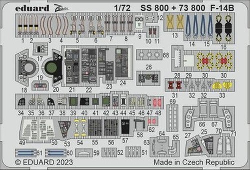 Eduard 73800 1/72 F-14B for Academy Photo Etch Detail Set