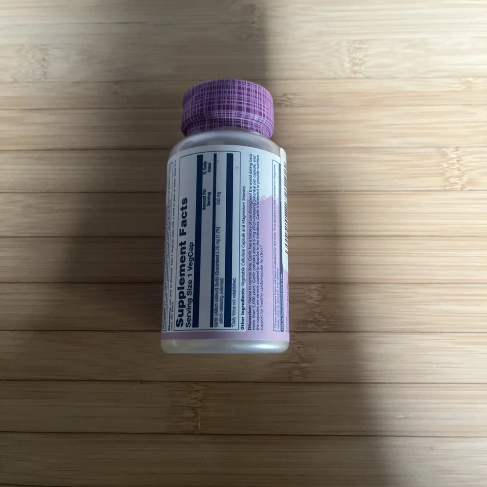 Extracto de bulbo de ajo Solaray 500 mg 60 cápsulas vegetales Foto 2 de 3