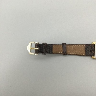 Vintage Seiko Tank Watch Women 18mm Gold Tone 2Y00-5479 Leather