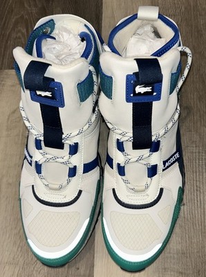 Lacoste Men's Run-Breaker-222 Sneakers High-Top Shoes Off White/Green Size 10.5