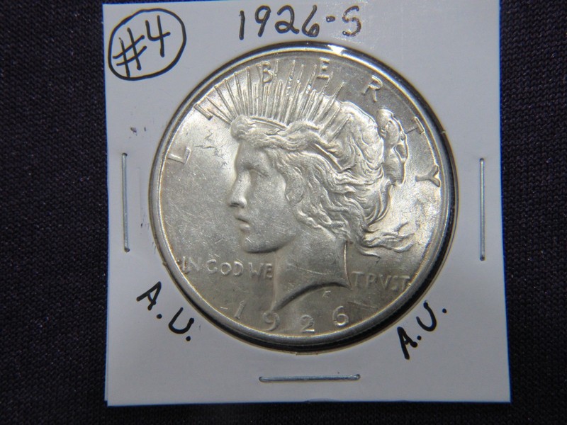 1926-S Peace dollar in A.U. condition # 4