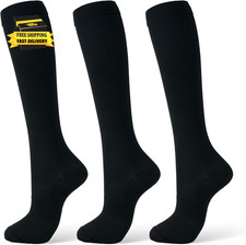 Compression Socks for Women  Men 15-20 Mmhg, Knee High, 3 Pairs                