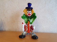 Murano Skulptur Clown Vintage ca. 1960 Mundgeblasen aus massivem Glas - H&ouml;he 21