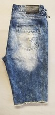 SMOKE RISE Men Vintage 90s Slim Fit Cotton Denim Shorts - Size 36 x 15 Blue