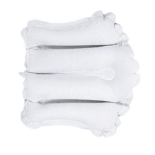 Soft Inflatable Bath Pillow w/ Suction Cup Terry Cloth Covered White