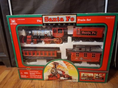 New Bright Industrial Toys SANTA FE Express TRAIN SET w/ Sound Lights Open Box