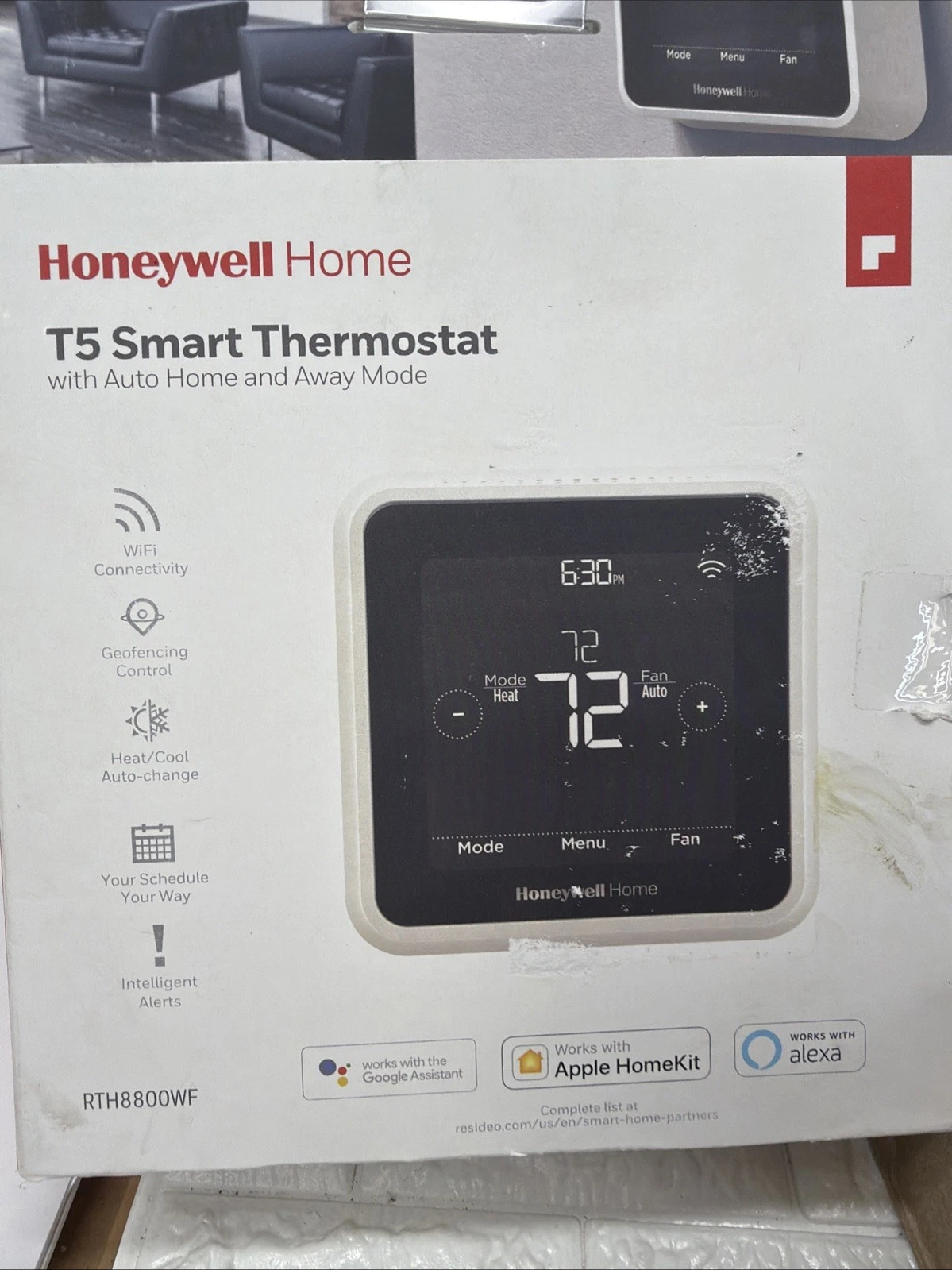 Honeywell Home Intelligent T5 Smart Thermostat w/ Mount (RTH8800WF) White