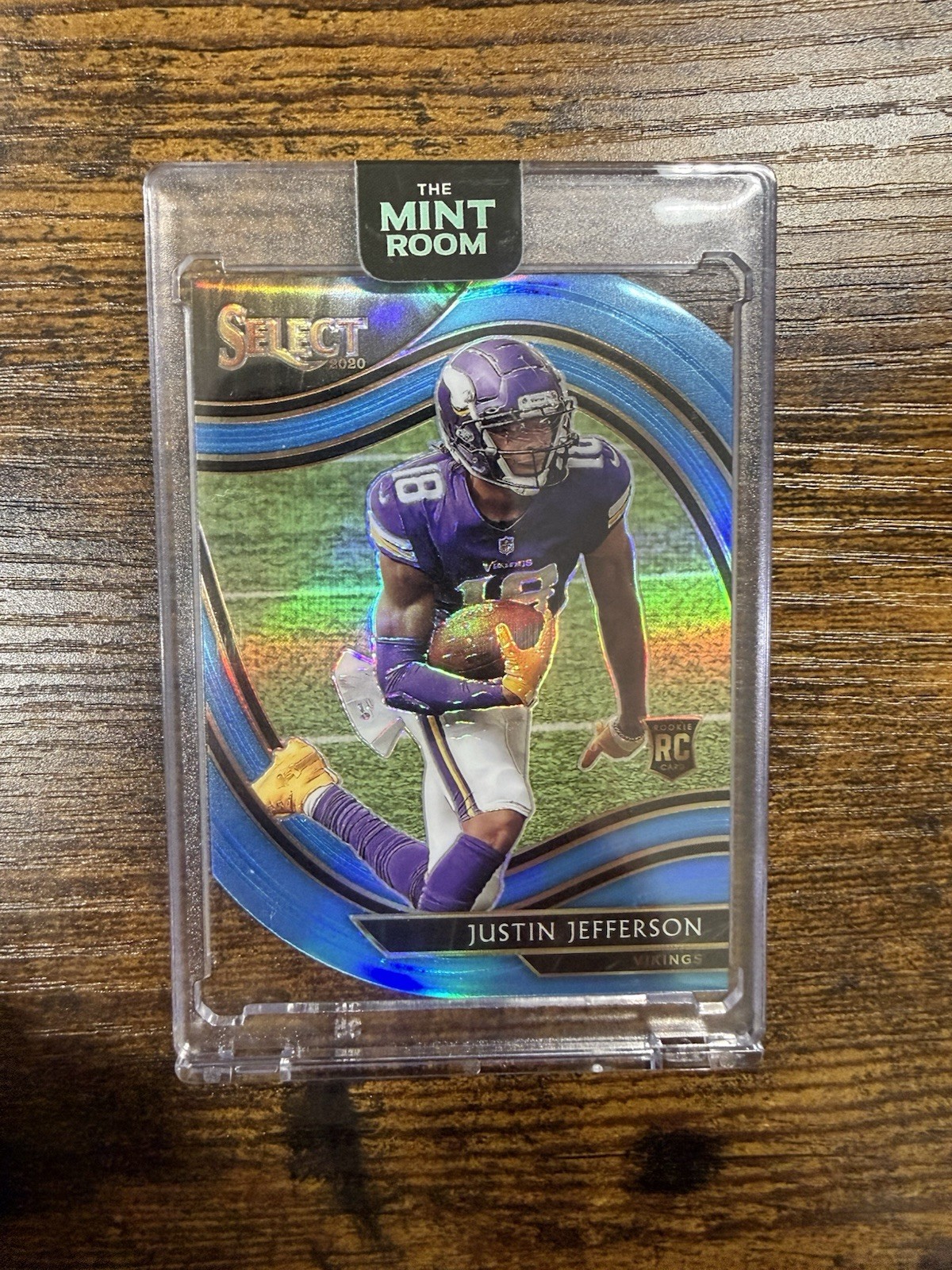2020 Panini Select - Field Level Justin Jefferson #361 Blue Prizm Die-Cut (RC)