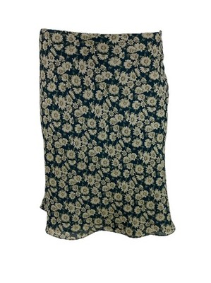 Vintage Express 90's Sz 8 Daisy Print Slip Layered Side Buttoned Hippie Skirt BI