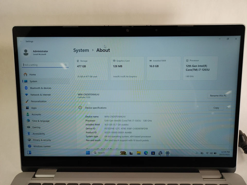 Dell Latitude 5330 Core i7-1265U 1.80 GHZ 16 GB Di 512 Nvme Windows 11 - Immagine 2 di 4