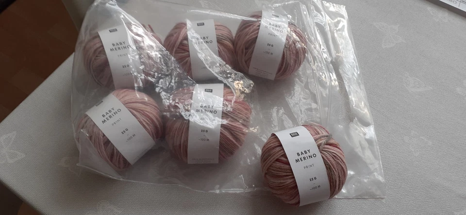 NEU! 6 x 25 g Rico Design Baby Merino Rosatöne