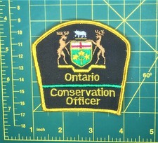 ONTARIO MNR CONSERVATION OFFICER obsolete flash crest badge uniform police parks