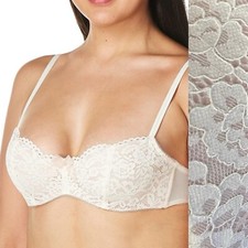 b tempt'd by Wacoal 953144 White Lace Ciao Bella Balconette Bra 34 DDD Dainty