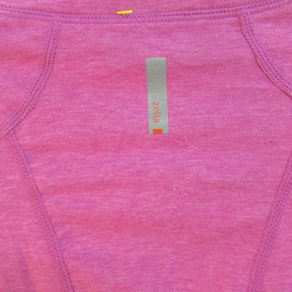 Top tejido Zella talla M manga larga jaspeado fucsia acanalado acentos agujeros para los pulgares Foto 3 de 4