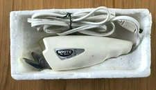 Vintage White Electric Scissors with Guide Light Two Speed Sewing Machine WORKS