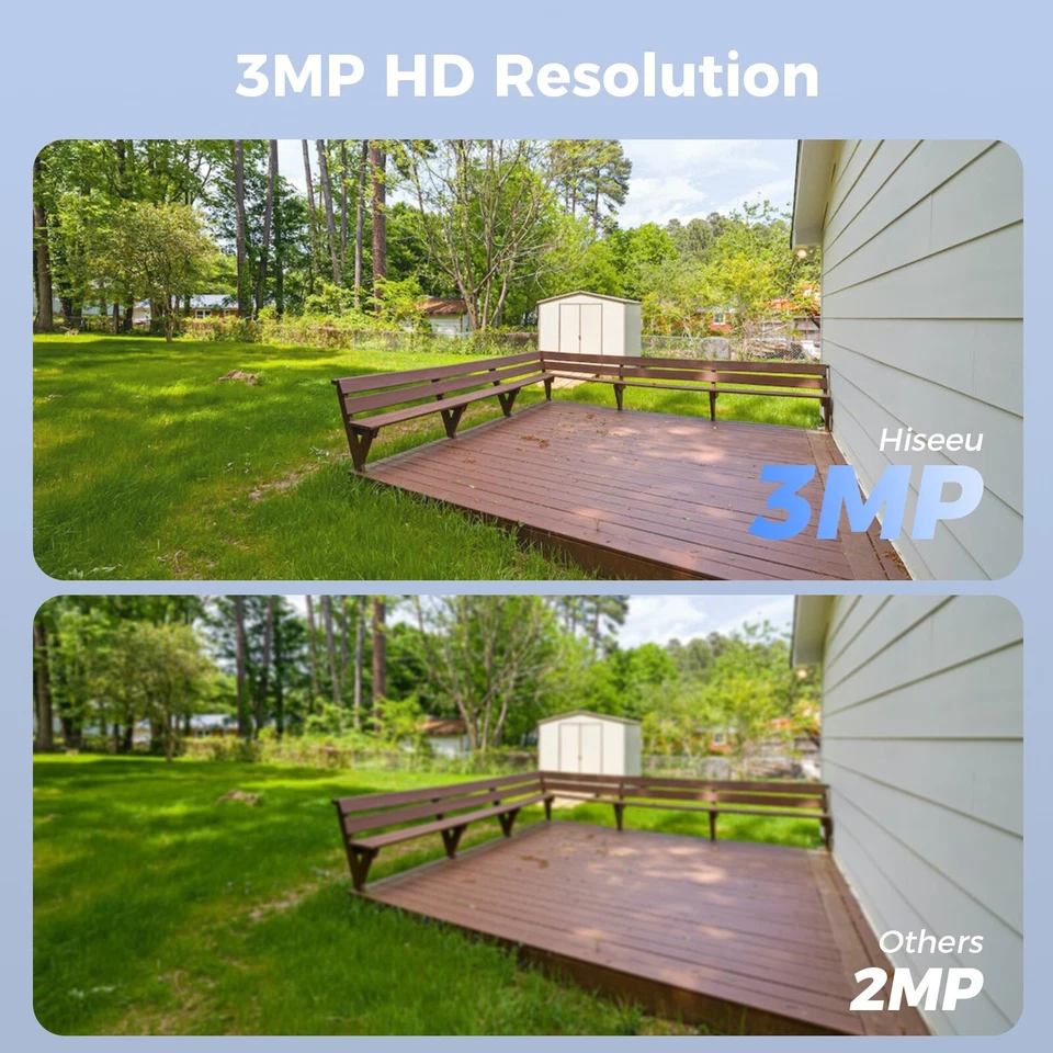 Used Hiseeu 10CH HD NVR 3MP WIFI CCTV Security Camera System Kit Outdoor NO HDD - Image 4 of 4