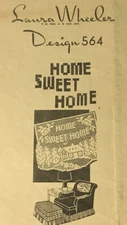 564 Vintage LW Filet HOME SWEET HOME CHAIR SET Pattern to Crochet (Repro) 