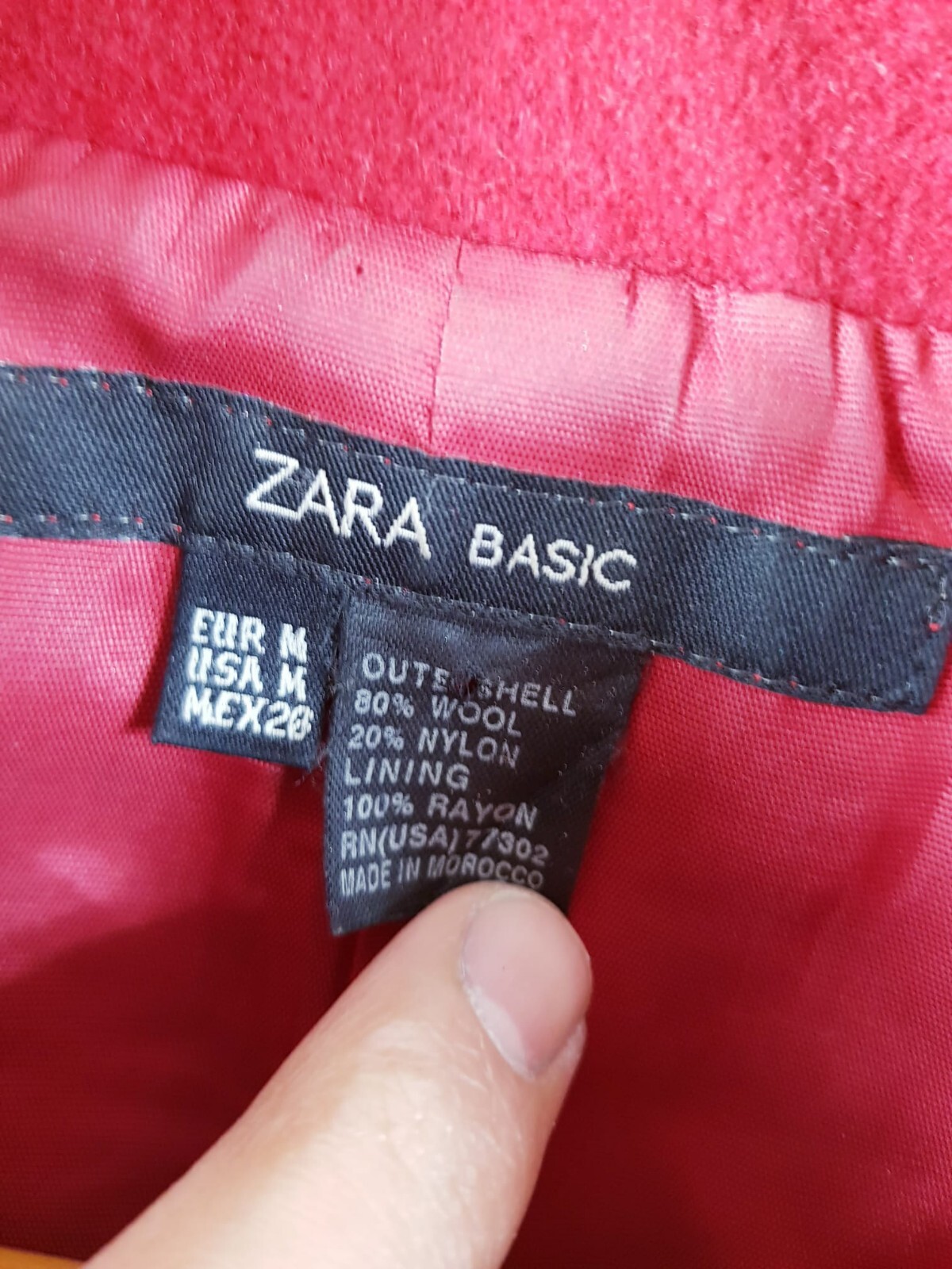 Zara Basic Red Wool-Blend Peacoat Jacket Double-B… - image 4