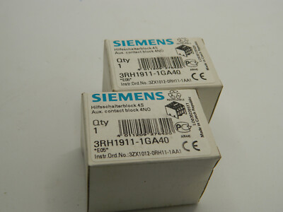 2 Stück Siemens 3RH1911-1GA40 Hilfsschalterblock auxiliary switch block