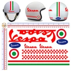 Vespa stickers helmet pvc red italy flag sticker red helmet cropped 11 pcs.