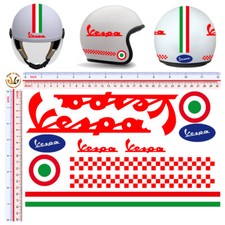 Vespa adesivi casco pvc rosso italia flag sticker red helmet cropped 11 pz.