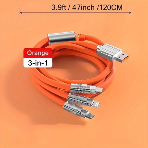 3 in 1 Heavy Duty Braided Long USB Fast Charger Cable Lead For iPhone Samsung - Picture 20 of 20