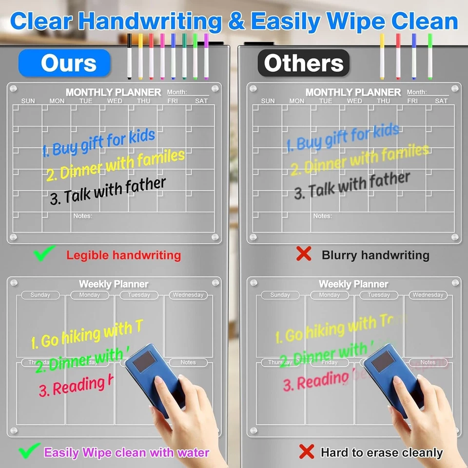 Acrylic Magnetic Monthly and Weekly Calendar for Refrigerator - NEW IN BOX!! - Image 4 of 4