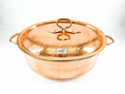 Casserole Ovale En Cuivre Avec Couvercle - Art De La Table Italien