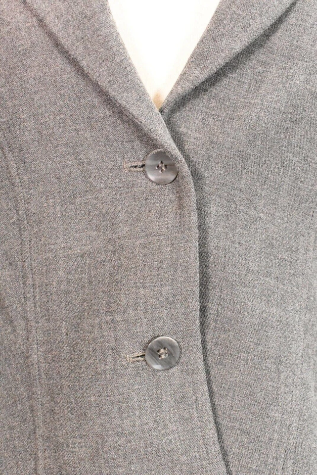 Traje Chaqueta Laura Ashley Mujer Gris Pico Solapa 2 Botones Elastizada Mezcla Lana 10 Foto 4 de 4