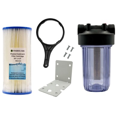 10'' Jumbo Wasserfilter Kit - Klar HSG - 1'' Anschlüsse mit 5 Mikron Faltenfilter