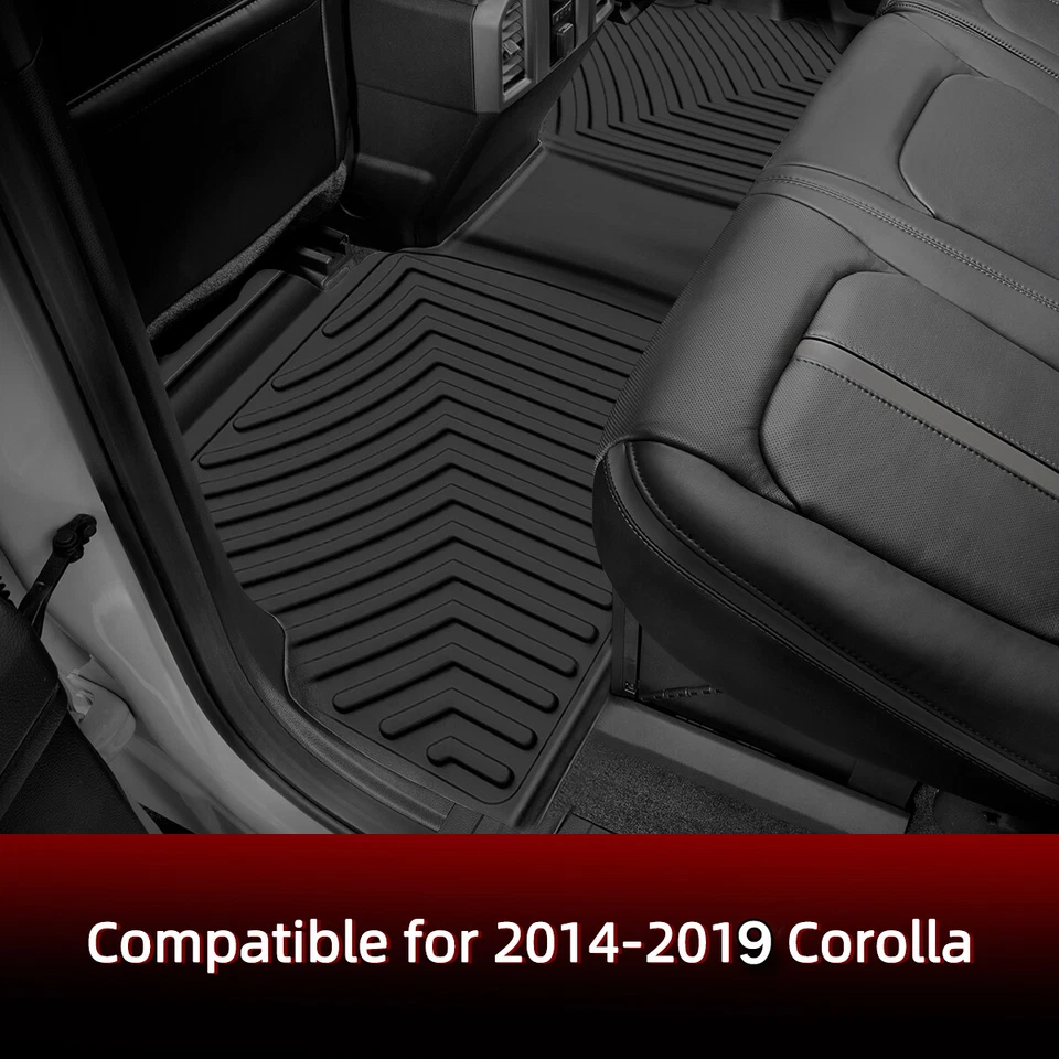 OEDRO Floor Mats Liners for 2014-2019 Toyota Corolla Sedan TPE All-Weather Black Foto 4 de 4