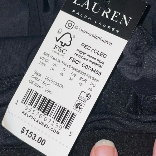 Lauren Ralph Lauren Bandeau Flyaway One-Piece Swimsuit black, 20W - Picture 10 of 11
