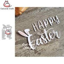 Happy Easter Word Bunny Ears Metal Cutting Dies Scrapbooking Card Making Craft